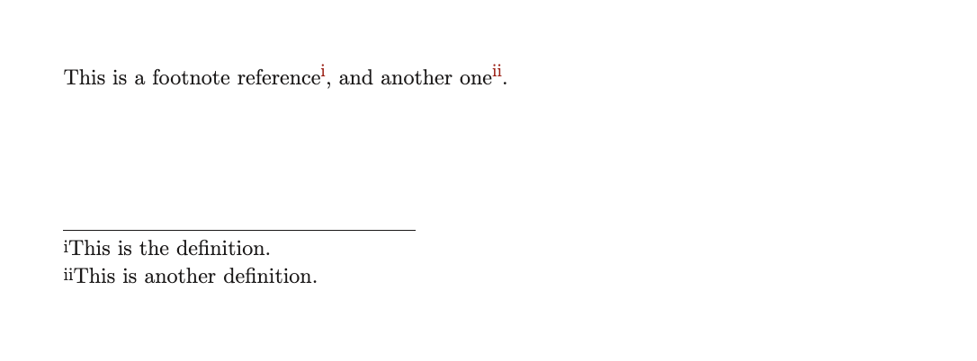 脚注罗马数字编号