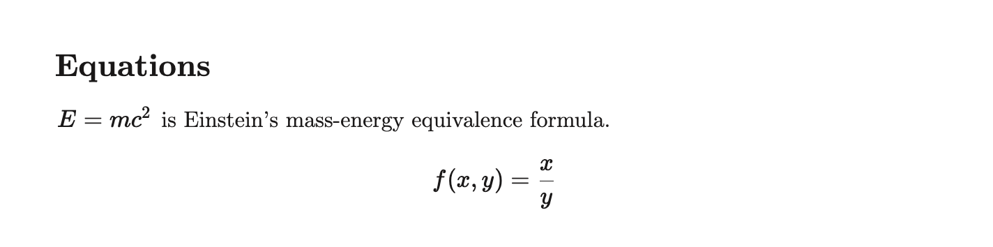 Equations